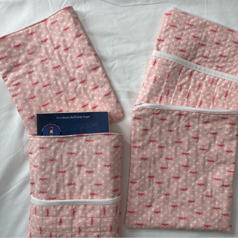 Pink Bats Quilted Book/ Kindle Covers